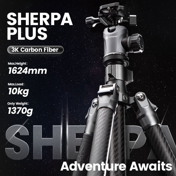 Fotopro Sherpa Plus Karbon Fiber Seyahat Tripod