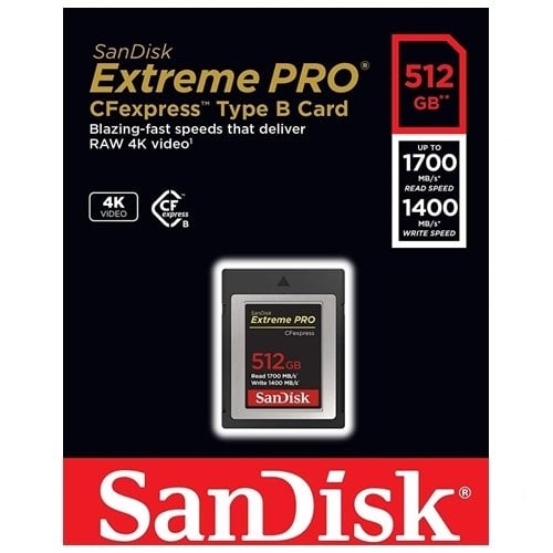 SanDisk 512GB Extreme PRO CFexpress Type B Hafıza Kartı