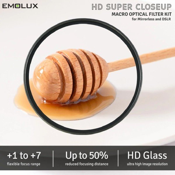 Emolux 52mm HD Macro Close Up Filtre Kit (+1,+2,+4)
