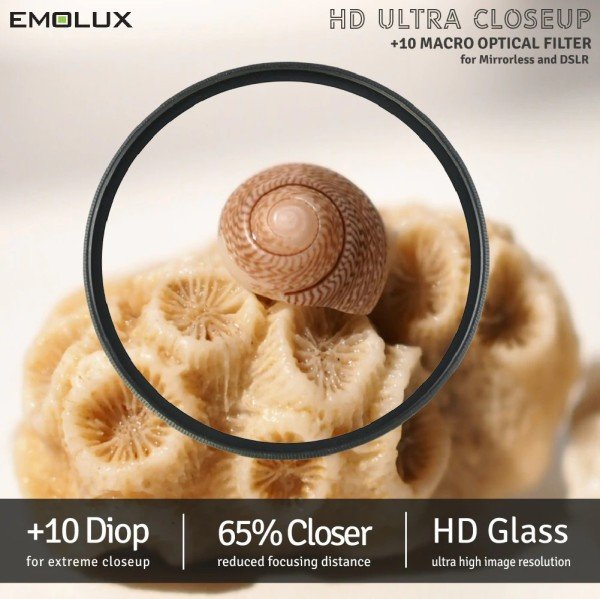 Emolux 52mm HD Ultra Macro +10 Close Up Filtre