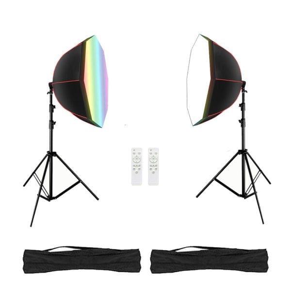 GDX RGB-BW-90 Renkli Işıklı 90cm Softbox 2'li Set