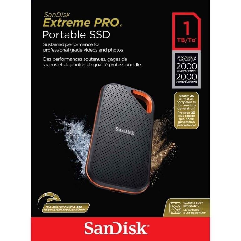 SanDisk 1TB V2 Extreme PRO Taşınabilir SSD Disk (SDSSDE81-1T00-G25)