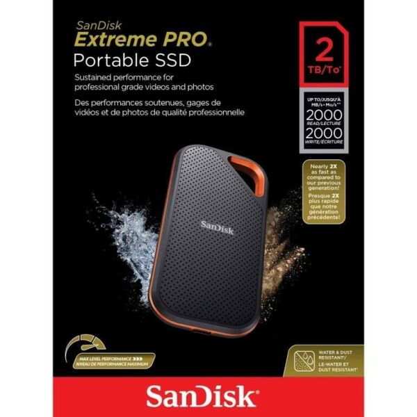 SanDisk 2TB V2 Extreme PRO Taşınabilir SSD Disk (SDSSDE81-2T00-G25)