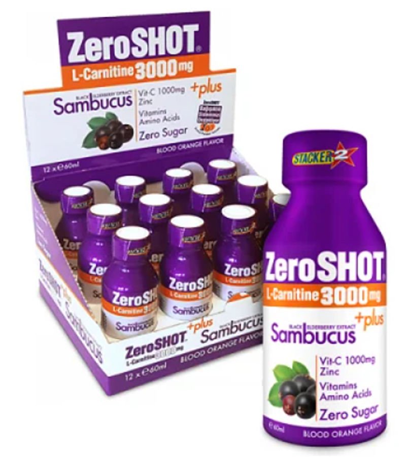 Zero Shot 60 mL 3000 Mg L-Carnitine + Plus Sambucus 12 Adet