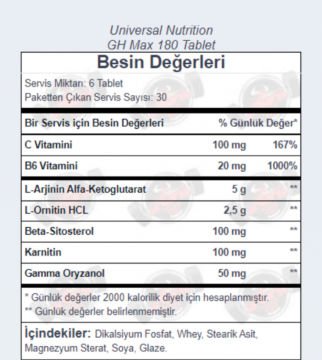 Universal Nutrition Universal GH-MAX 180 Tablet