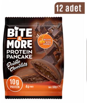 BİTE MORE PROTEİN PANCAKE (50 GR) - 12 ADET DOUBLE ÇİKOLATA AROMALI