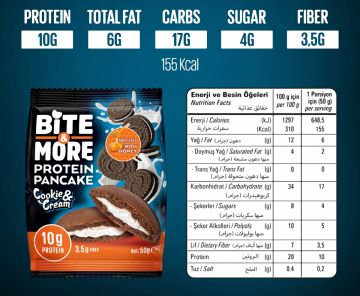 BİTE MORE PROTEİN PANCAKE (50 GR) - 12 ADET KURABİYE AROMALI