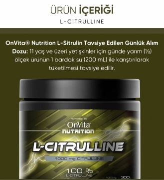 Onvita Nutrition L-Citrulline, L-Sitrulin 300 gr