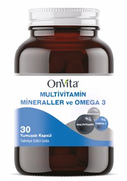 Onvita Nutrition Omega 3 ve Multivitamin Mineraller, 30 Yumuşak Kapsül
