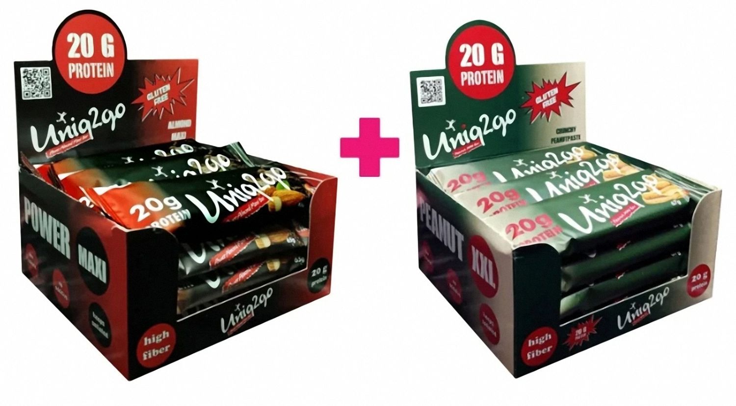Fıstıklı Proteinli Bar XXL 67g 12 adet + Bademli Power Maxi Proteinli Bar 65g 12 adet (24 Adet)