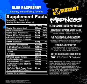 Mutant Madness | Pre Workout Powder Supplement Performance and Pump Blend
