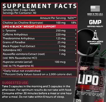 Nutrex Lipo-6 Black Max Strength Fat Burner 120 kapsül
