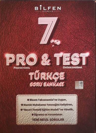 Bilfen 7.Sınıf Pro&Test Türkçe Yeni Nesil Soru Bankası 