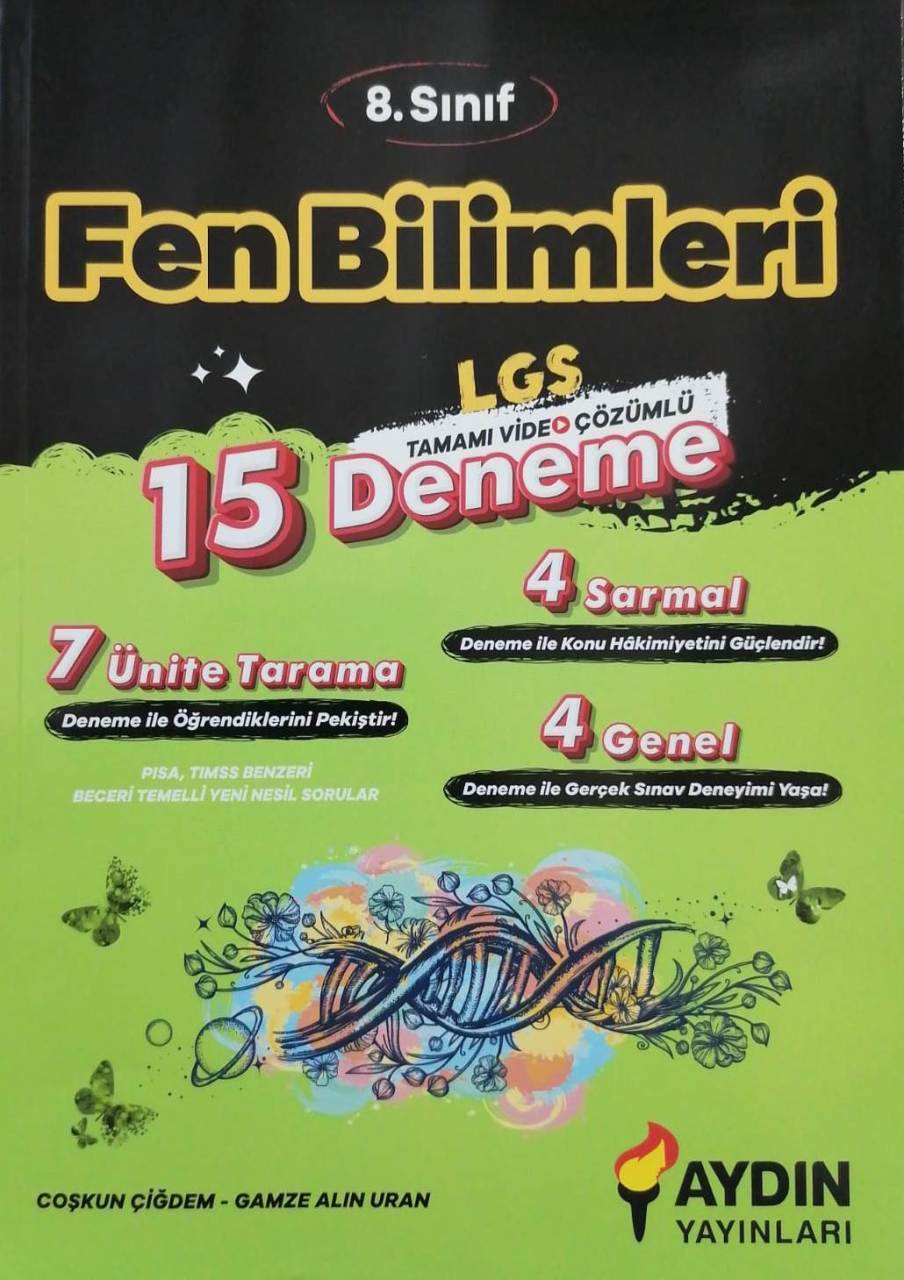 Aydın 8.Sınıf LGS Fen Bilimleri 15 Deneme