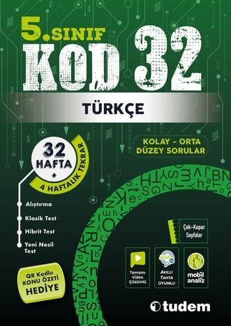 Tudem 5.Sınıf KOD32 Türkçe -5.Sınıf kod 32 Tudem -kd32