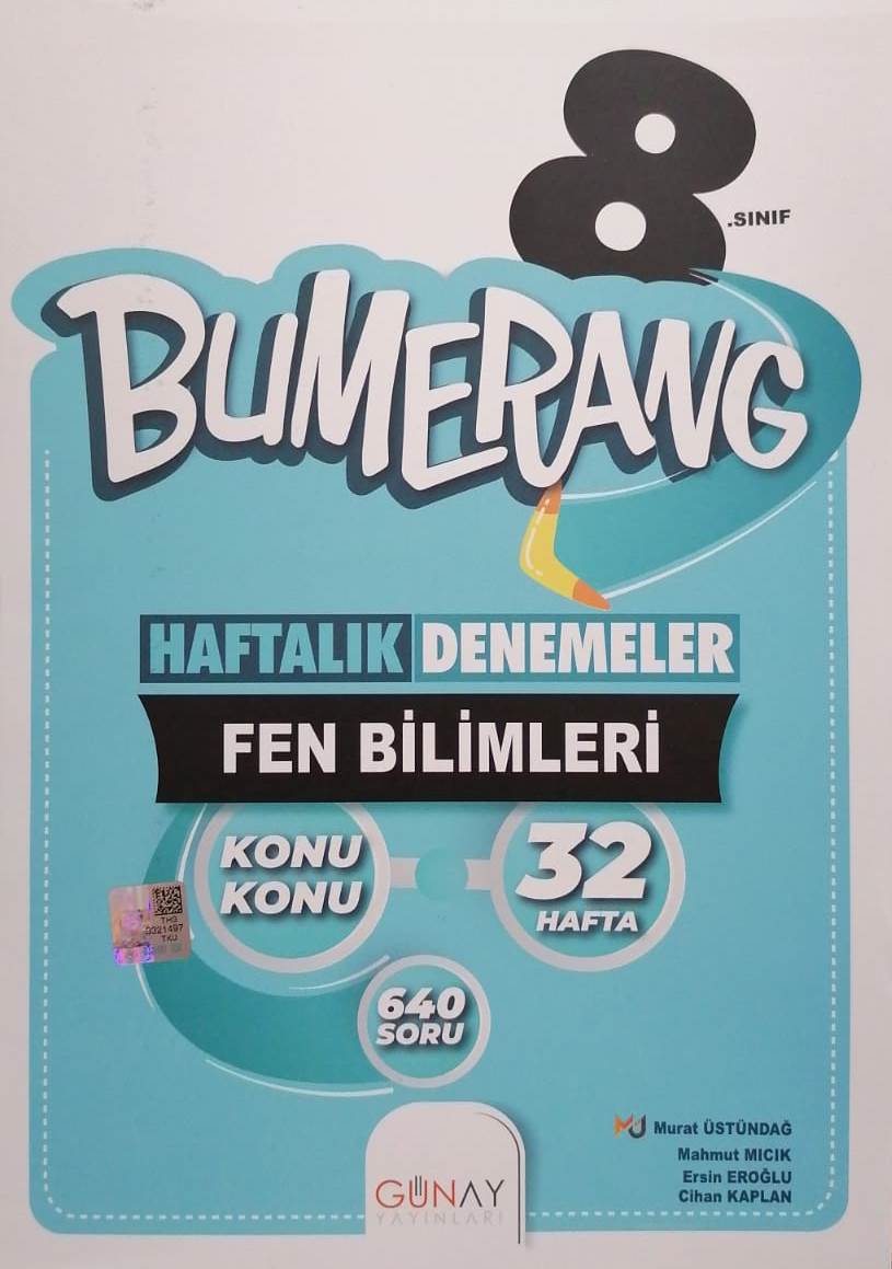 Günay 8.Sınıf LGS Bumerang Haftalık Denemeler Fen Bilimleri