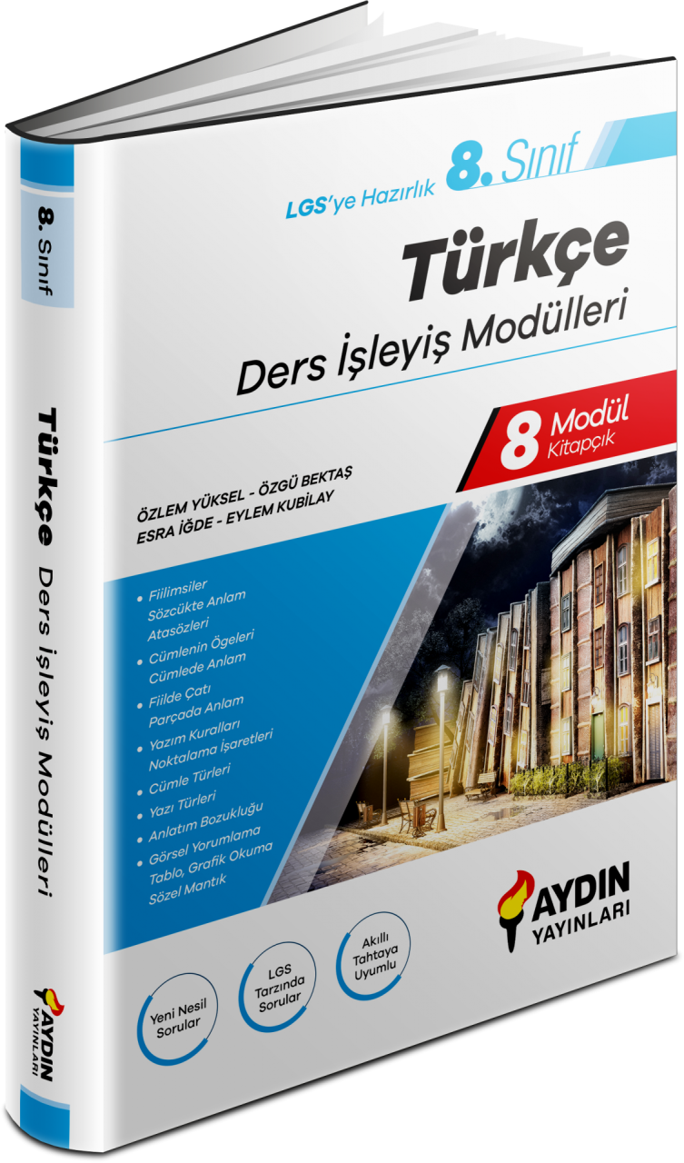 Aydın 8.Sınıf LGS Türkçe Ders İşleyiş Modülleri (8 Modül Kitapçık)