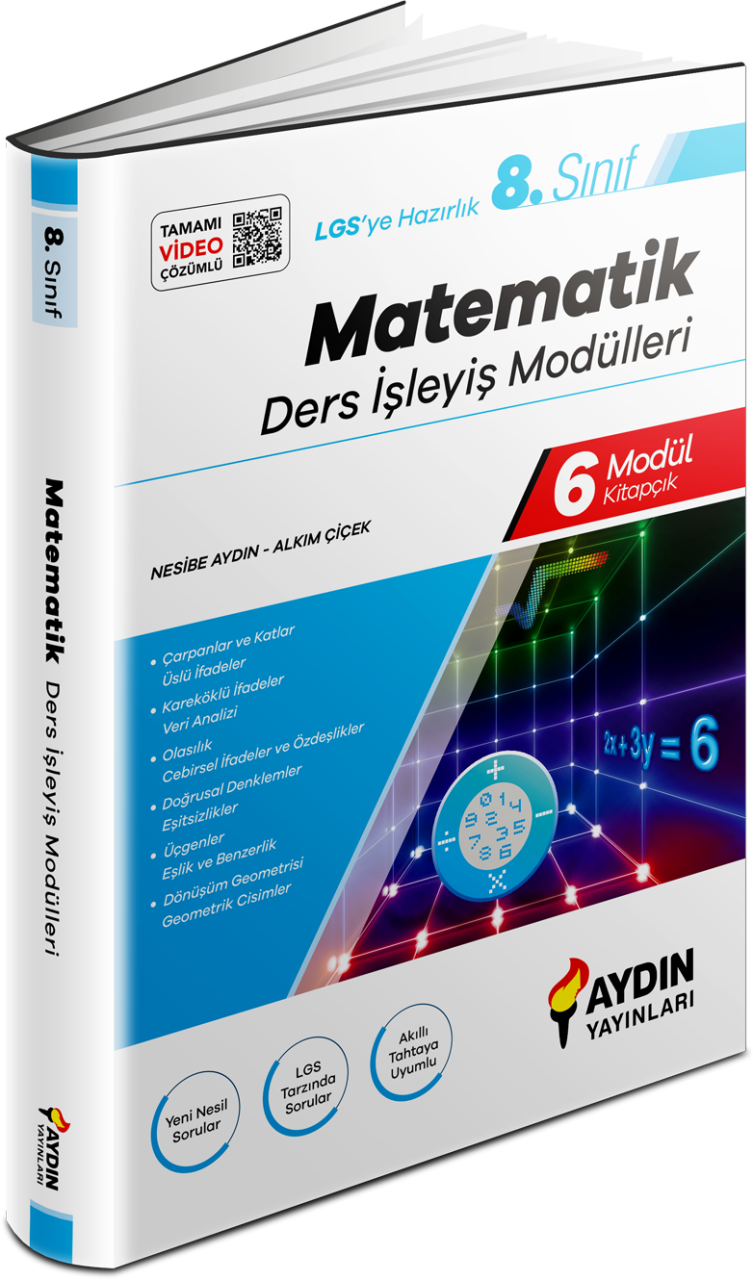 Aydın 8.Sınıf LGS Matematik Ders İşleyiş Modülleri (6 Modül Kitapçık)