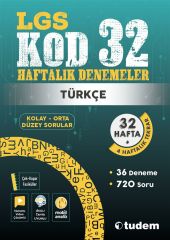 Tudem 8.Sınıf LGS DENEME KOD32 Türkçe 32 Haftalık Deneme -kd32