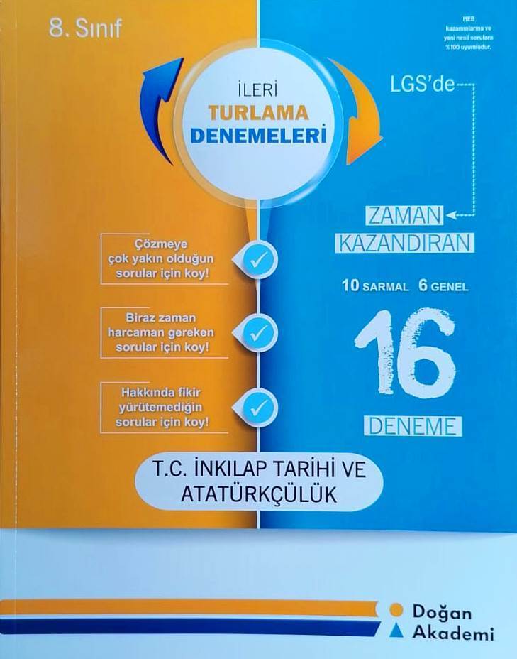 Doğan Akademi 8.Sınıf LGS İnkılap Tarihi Zaman Kazandıran İleri Turlama Denemeleri