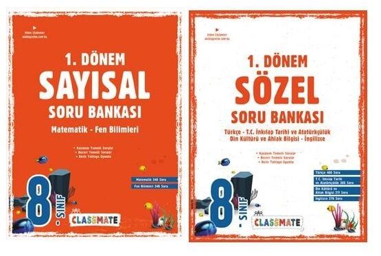 Okyanus 8.Sınıf LGS Classmate 1.Dönem SAYISAL + SÖZEL Soru Bankası Seti