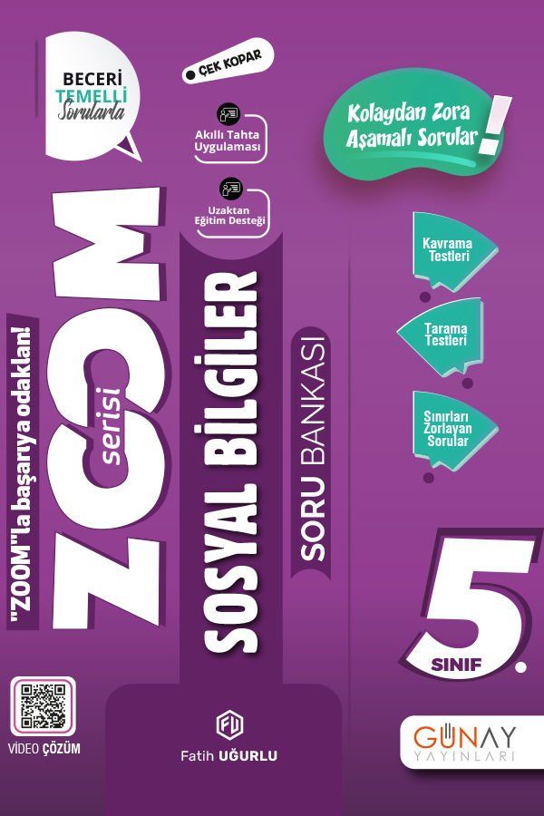 Günay 5.Sınıf Yeni Zoom Sosyal Bilgiler Soru Bankası
