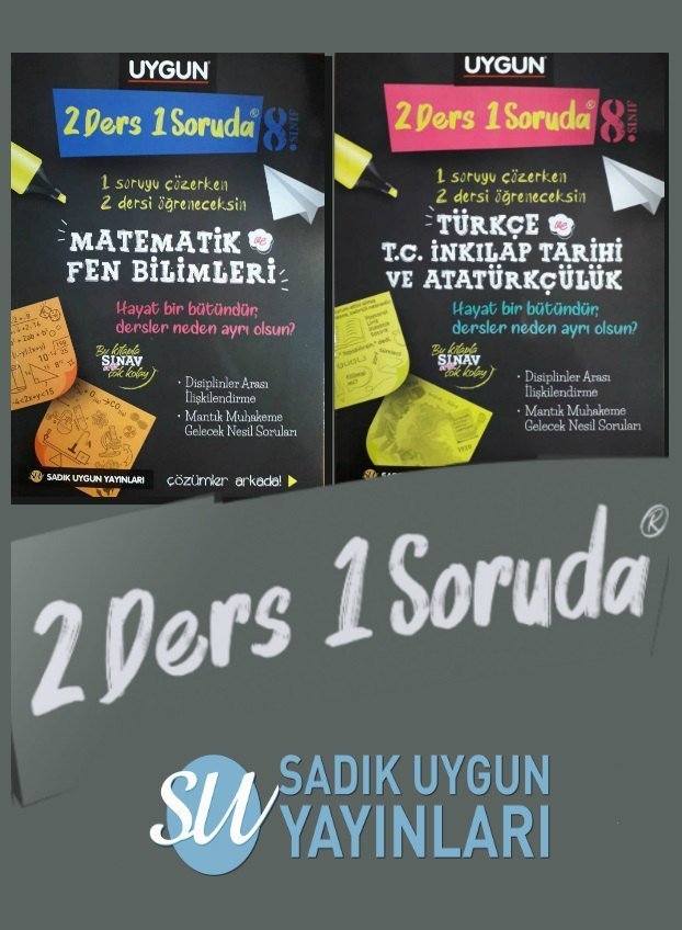 Sadık Uygun 8.Sınıf LGS 2 Ders 1 Soruda 2'li Soru Bankası Seti