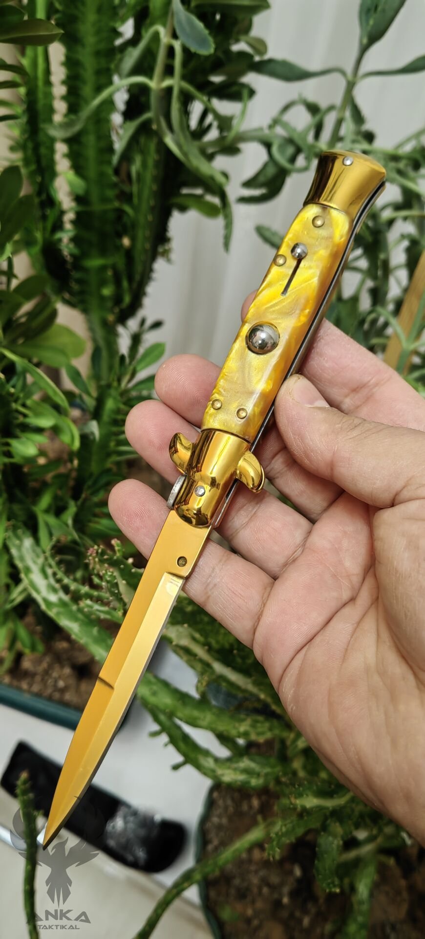 AKC italyan Stiletto Çakı Gold Klon