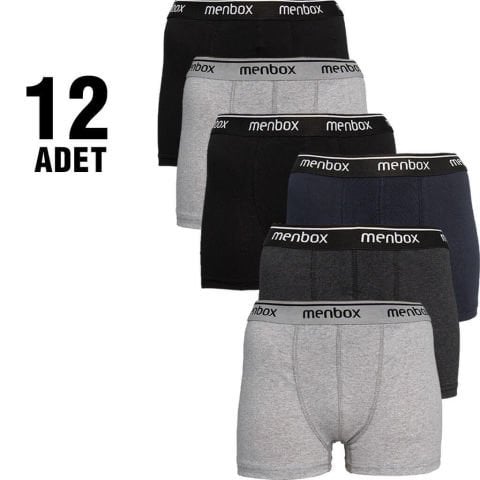 Menbox 1043 Erkek Likralı Boxer 12'li