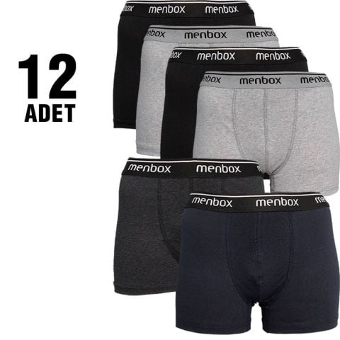 Menbox 1043 Erkek Likralı Boxer 12'li