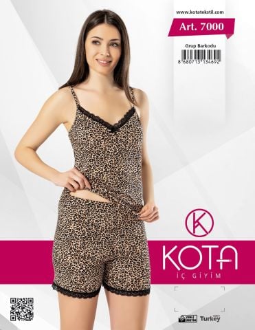 Kota 7000 Leopar Bayan Şortlu Takım