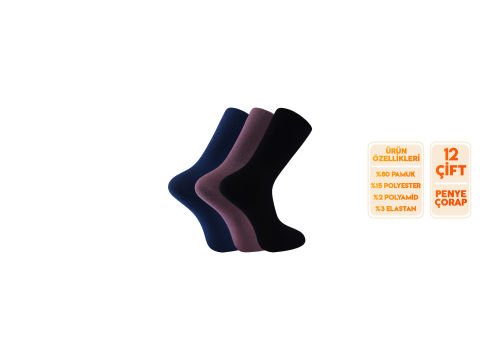 Şirin 4150-2 Dikişsiz Bayan Penye Çorap 12'li