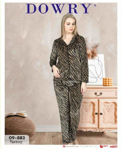 Dowry 09-883 Kadife Uzun Kol Bayan Pijama Takımı