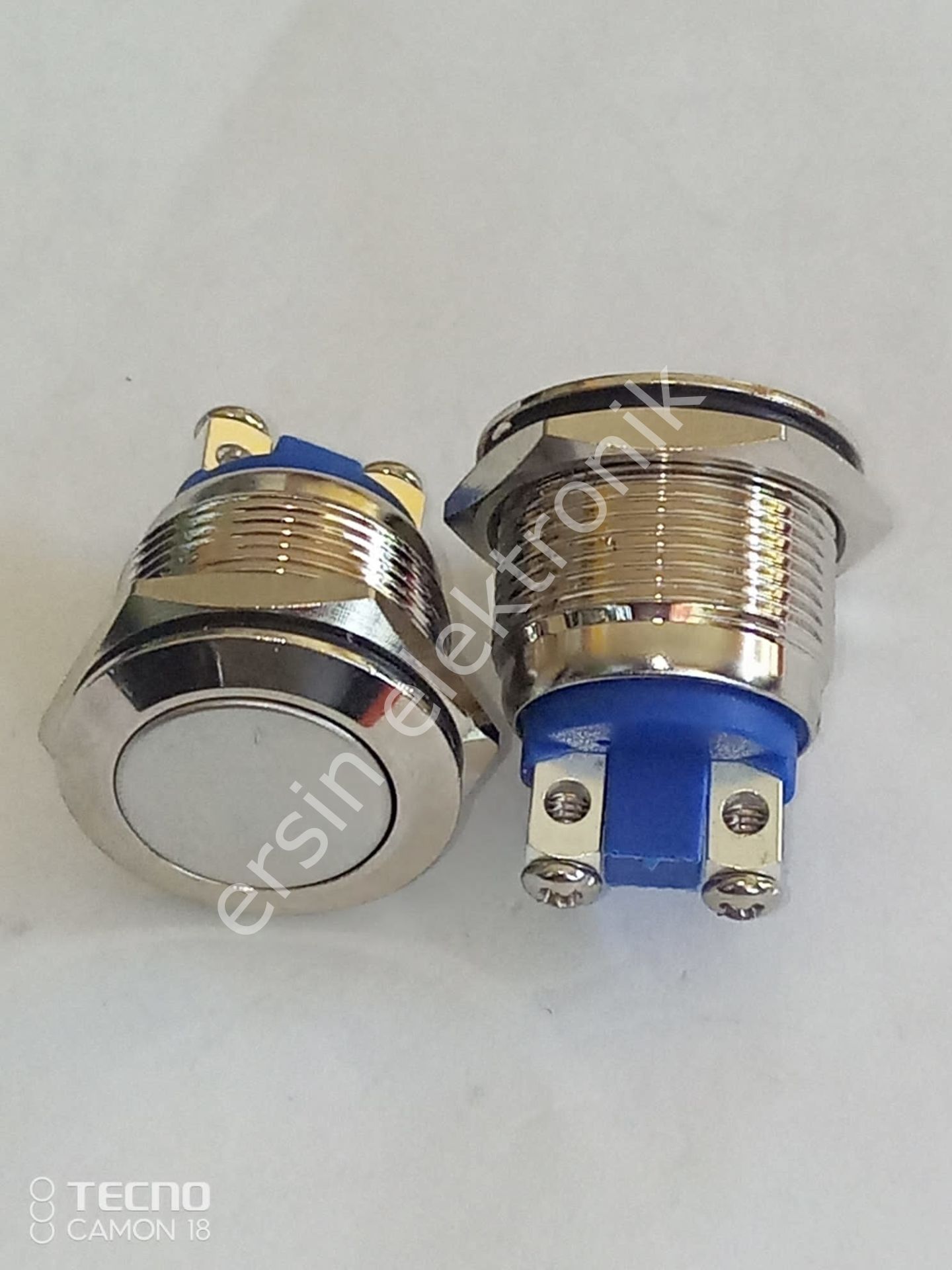 Metal Yaylı Buton 19mm