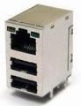 PCB Tipi PC-Mainboard USB + Ethernet Konnnektör (JFM25U1B-01V3-4F)