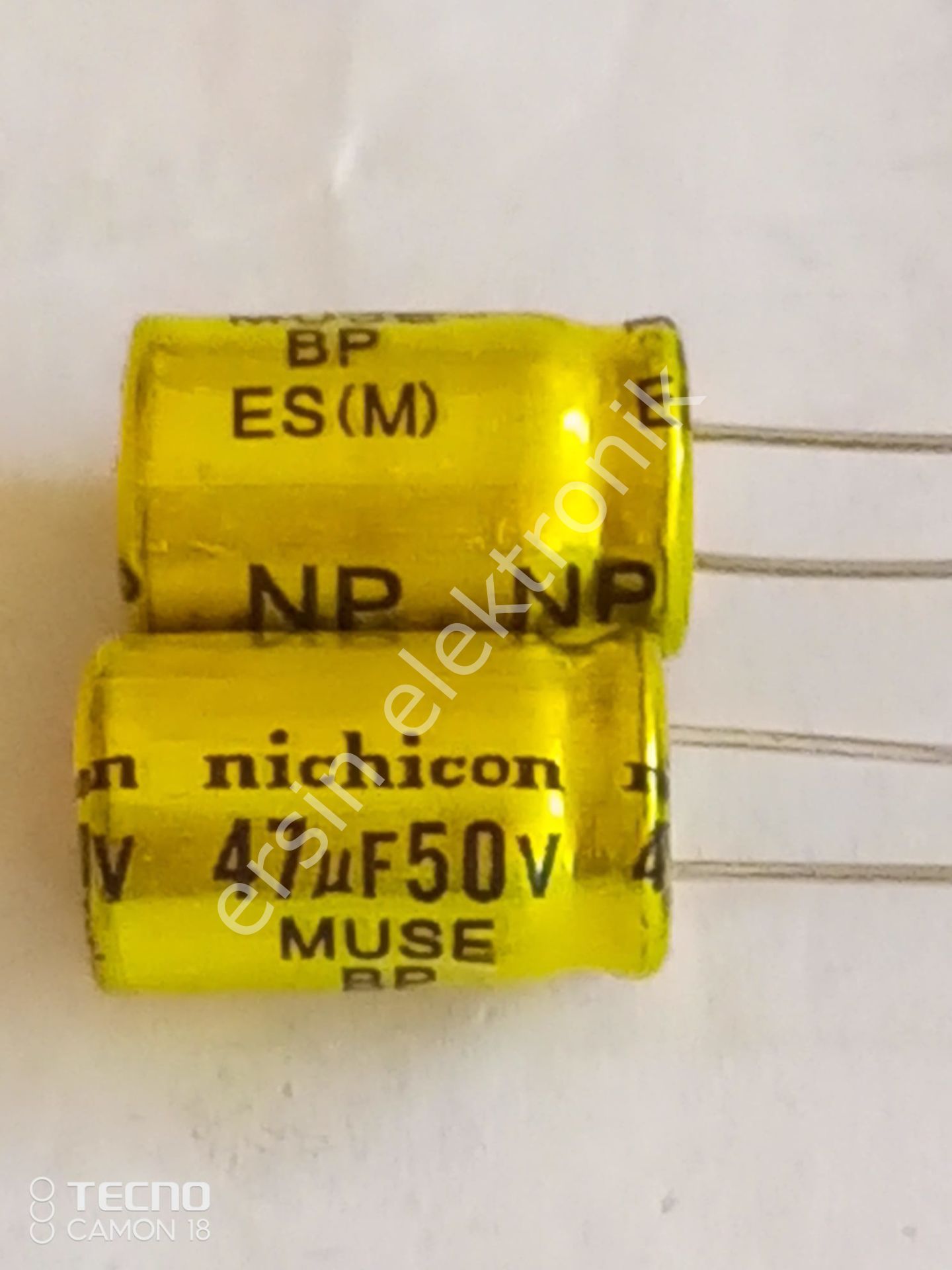 47uF 50V Bipolar Elektrolitik Kondansatör (7x12mm ) NP  (kutupsuz) (Nichicon) Yeni ürün