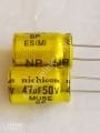47uF 50V Bipolar Elektrolitik Kondansatör (7x12mm ) NP  (kutupsuz) (Nichicom) Yeni ürün