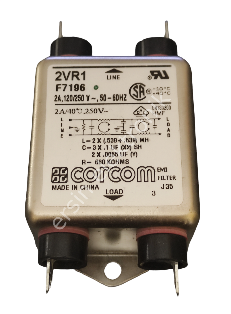 (2A) 2VR1 EMİ FİLTER 2A 250V Power Line Filter Orjinal (CORCOM)