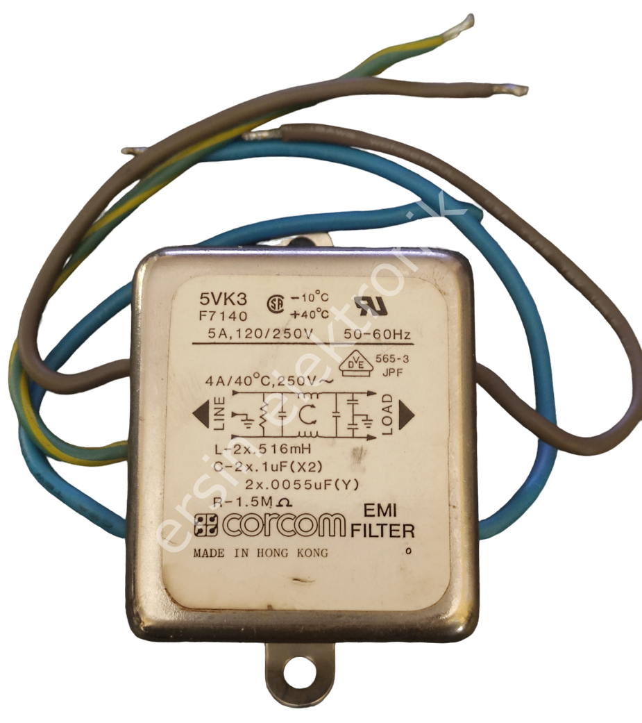 (5A) EMİ FİLTER 5VK3 5A 250V Power Line Filter Orjinal (CORCOM)