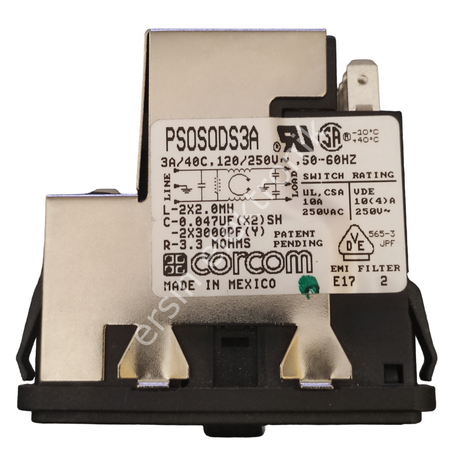 (3A) EMİ FİLTER PS0S0DS3A  Anahtarlı -Sigortalı3A/40' 120/250V Orjinal (CORCOM)