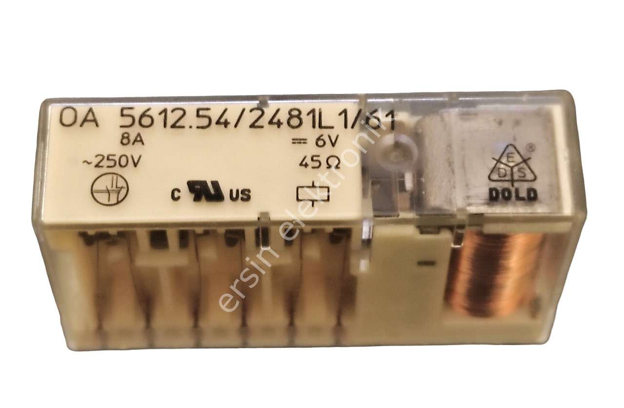 OA5612.54 / 2481L1 / 61 6 Volt 8A Röle (4 Açık+2Kapalı Kontak) (Tu)