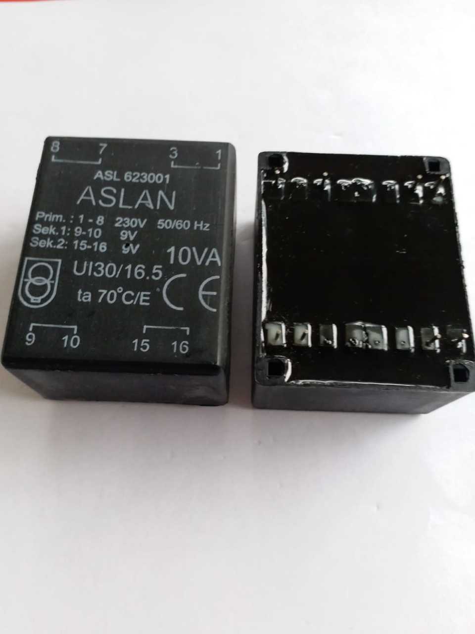 2x9V Trafo 10VA (ASL623001) (Prim:1-8 Sek1:9-10 Sek2:15-16)