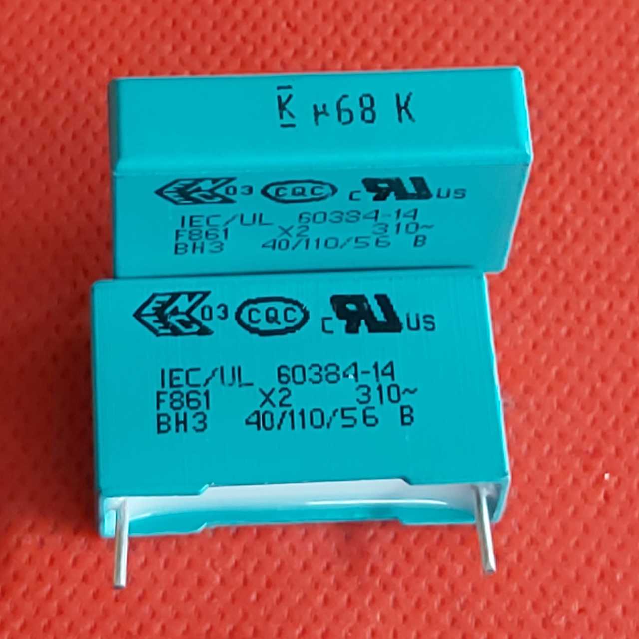 680nF X2  310V (0.68uF X2  310V Polyester Kondansatör.Orjinal kemet Bacak aralığı 22.5mm (kemet)