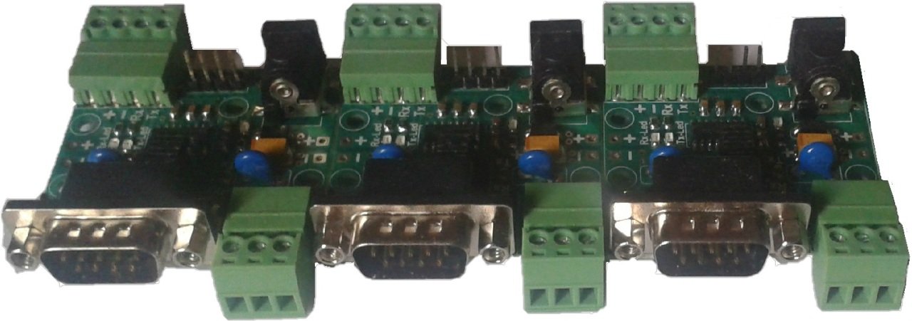 3'lü RS232 TTL Dönüştürücü (5V, Erkek-DB9) / TR35M