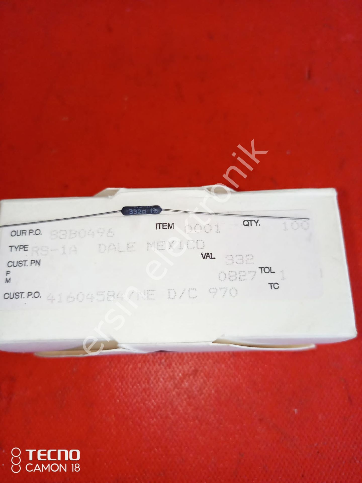 332R (RS-1A) 1W %1 Dale Direnç