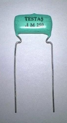 100nF 250V (0.1UF-250V) Polyester Kondansatör  (Bacak aralığı 10mm)