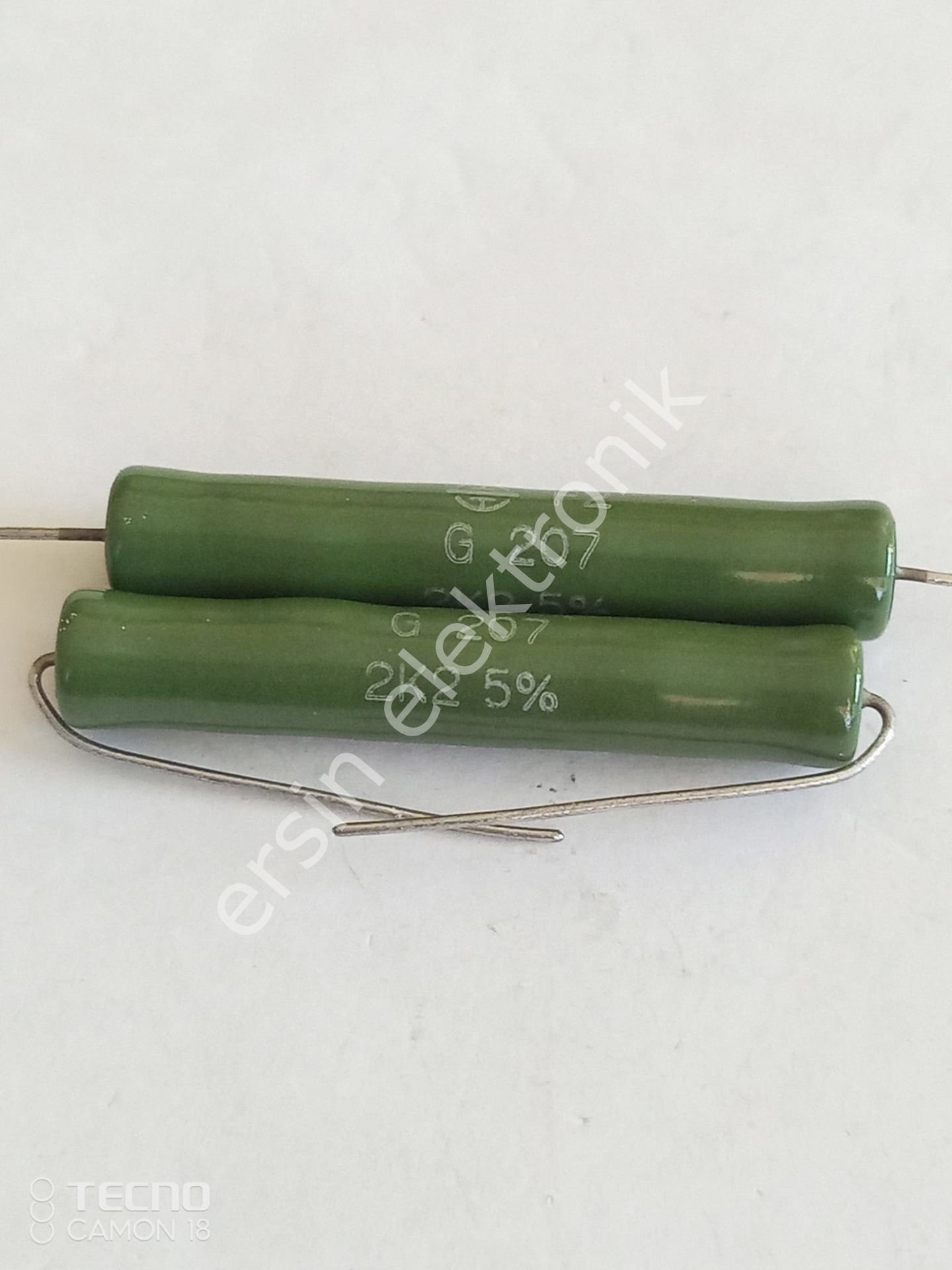 2K2 17W %5 Direnç (Çap:7mm x Uzunluk:47mm)