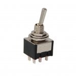 TOGGLE SWITCH (ON)-OFF-(ON) 6P (MTS-223) YAYLI (IC148 ) (İKİ TARAFA YAYLI)