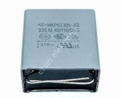 3.3uF 305V Polyester Kondansatör (pin aralığı:27mm)(335M) (E) (En:i16mm Boyu:30mm Yükseklik:31mm)