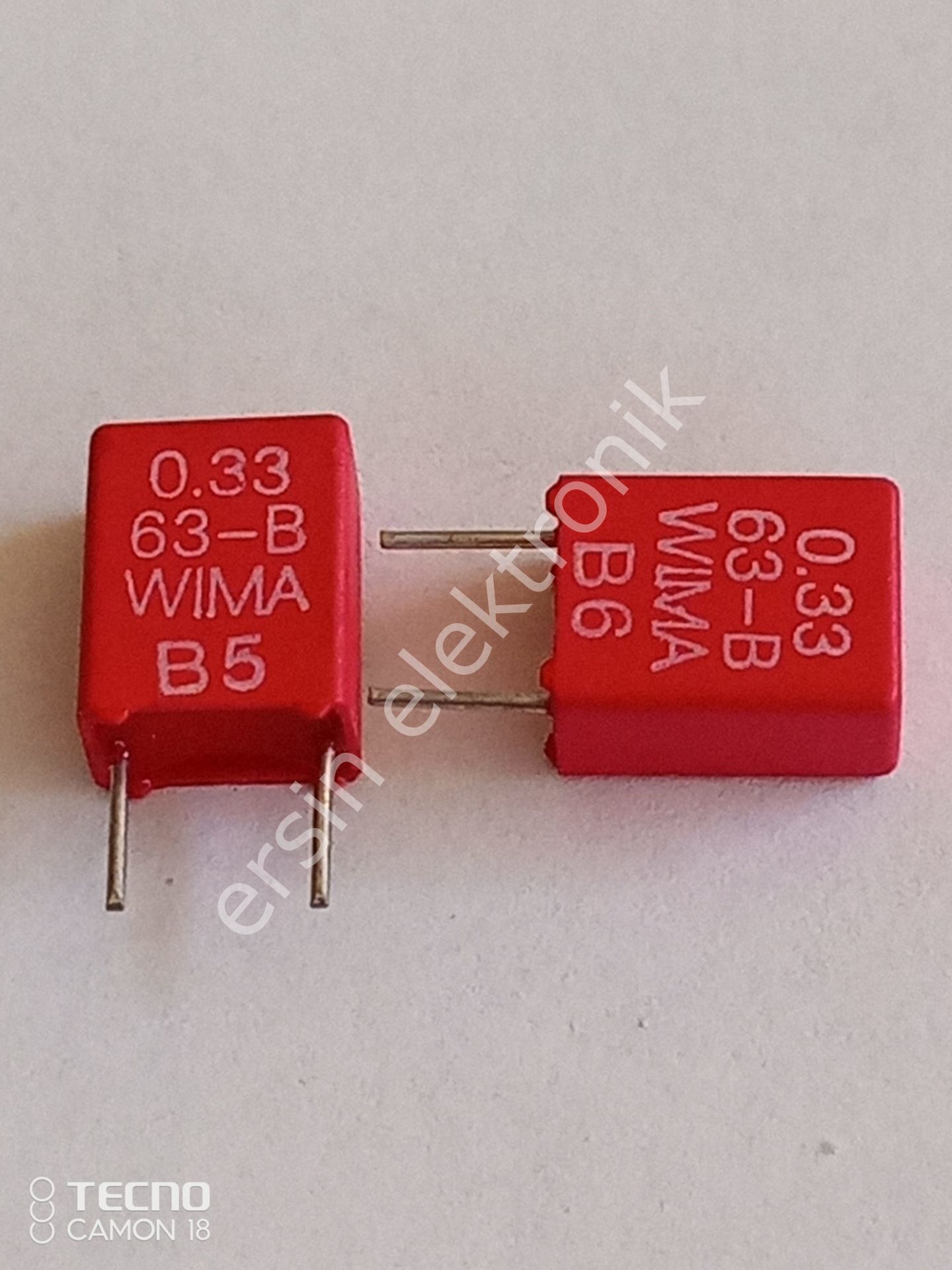 330nF 63V (0.33UF-63V ) WIMA  Polyester Kondansatör  (Pin Aralığı :5mm)